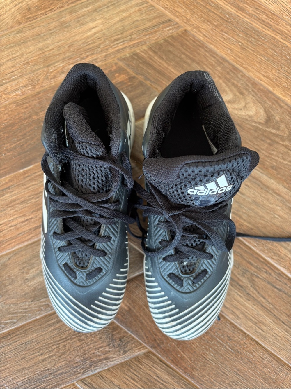 adidas Kids Black and White Athletic cleats